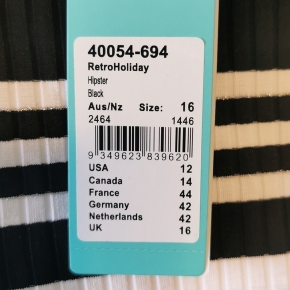 Seafolly Bikini Bottom Striped Hipster 14 New Plus - Picture 5 of 7